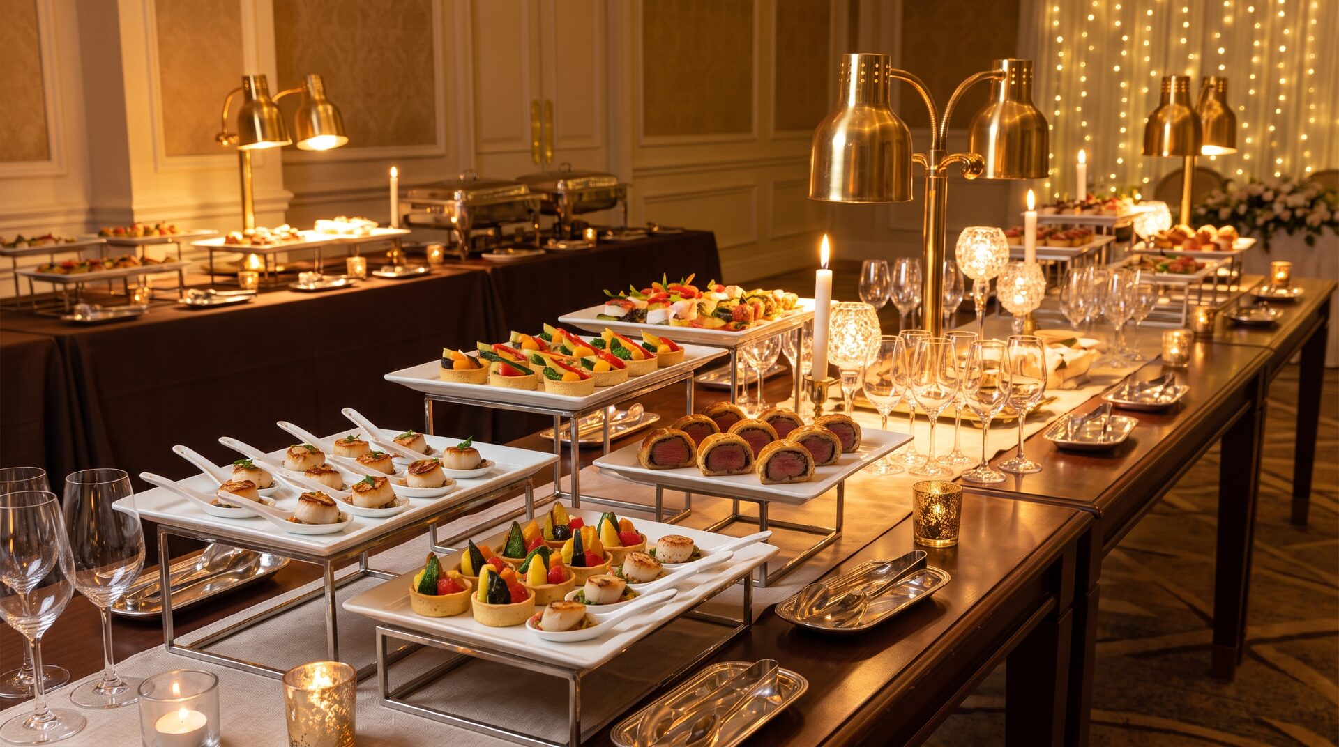 Elegant angerichtetes Catering-Buffet von TAFELREICH