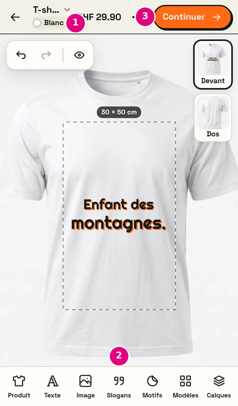Designer sur mobile : couleur, outils et Continuer