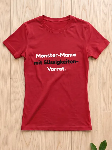 Monster-Mama mit Süssigkeiten-Vorrat. – T-Shirt Damen