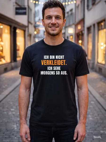 Ich bin nicht verkleidet. Ich sehe morgens so aus.